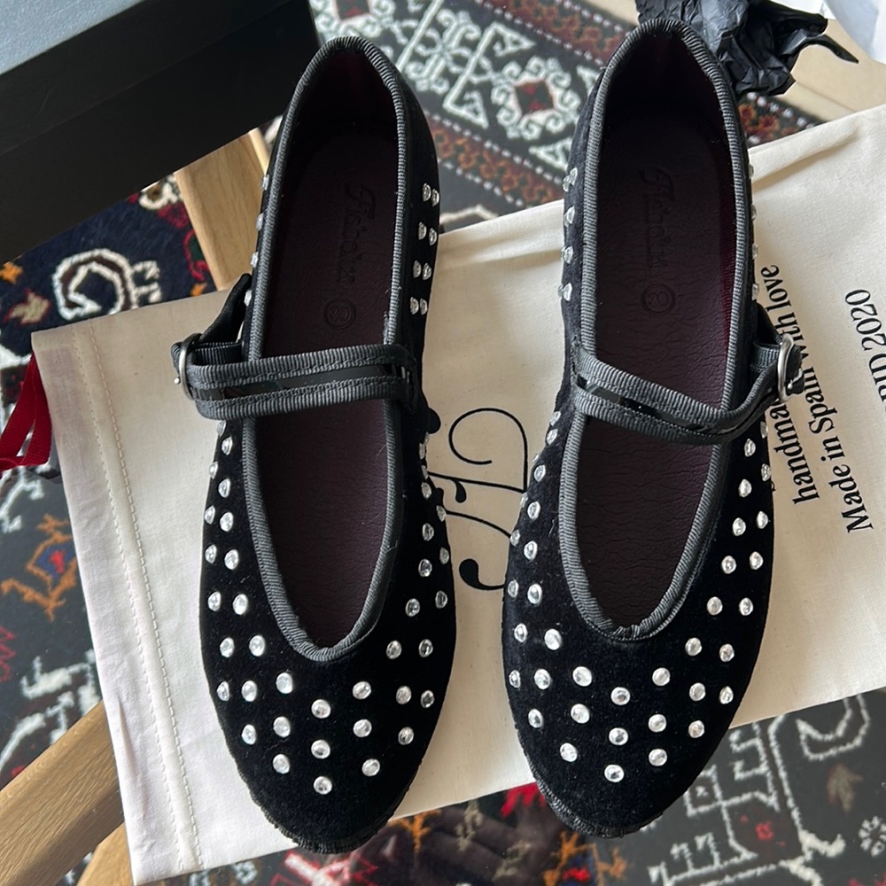 Flabelus black espadrilles with rinestones , handmade in spain
